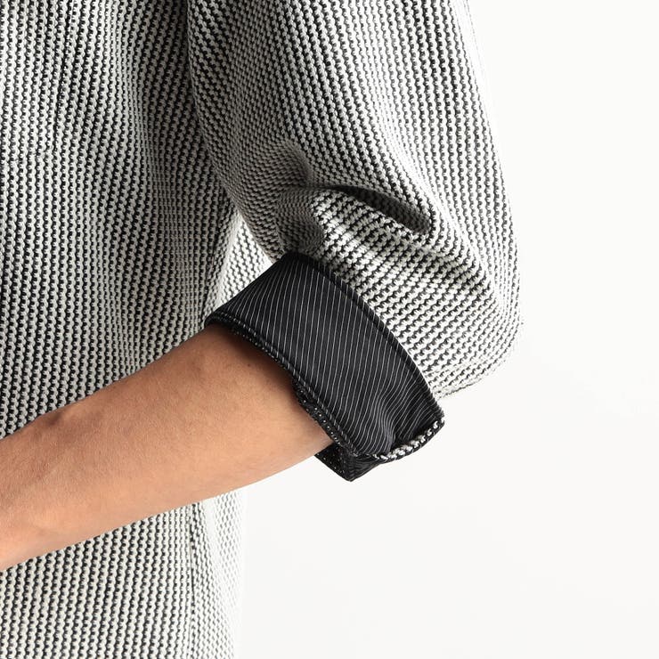 ラッセルストライプスタンドカラー7分袖シャツ | NICOLE | 詳細画像12 