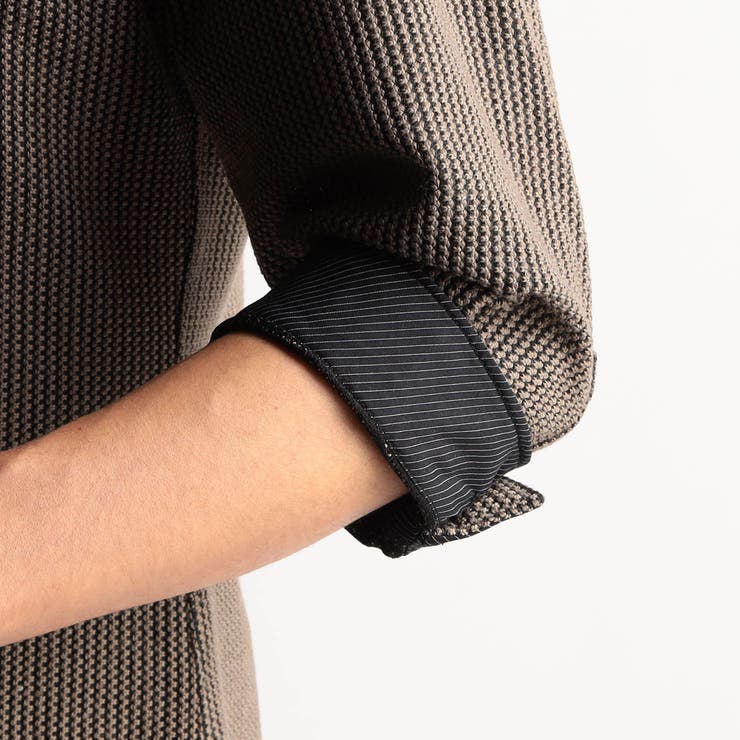 ラッセルストライプスタンドカラー7分袖シャツ | NICOLE | 詳細画像13 