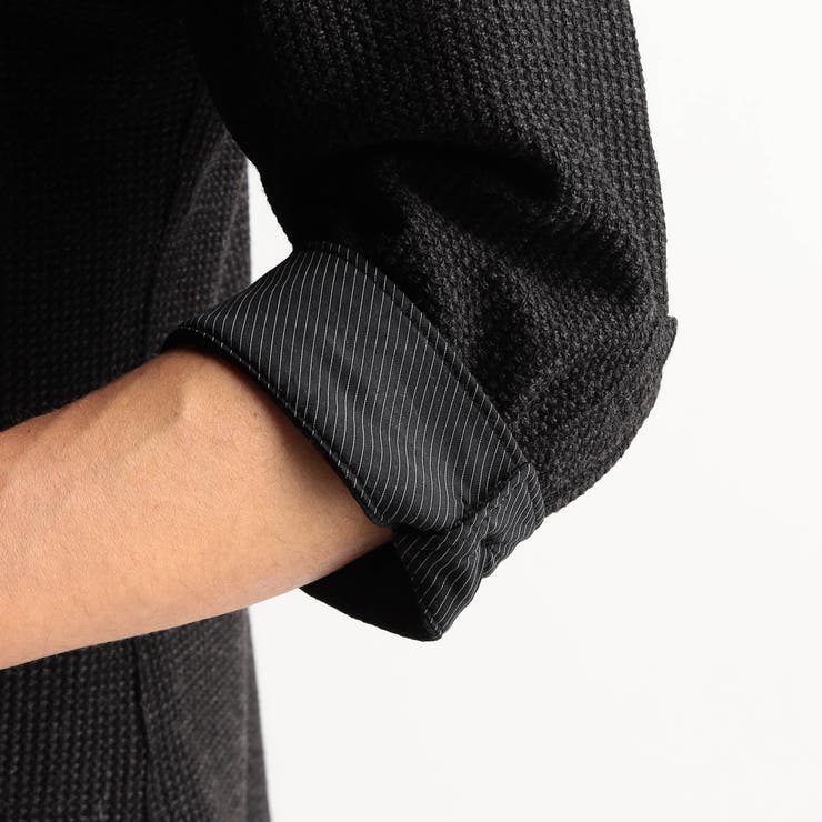 ラッセルストライプスタンドカラー7分袖シャツ | NICOLE | 詳細画像14 