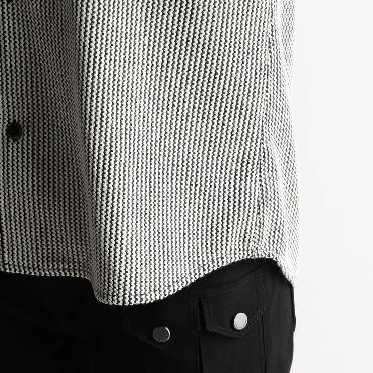 ラッセルストライプスタンドカラー7分袖シャツ | NICOLE | 詳細画像15 