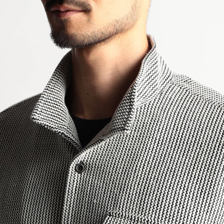 ラッセルストライプスタンドカラー7分袖シャツ | NICOLE | 詳細画像8 