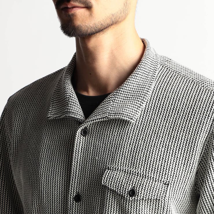 ラッセルストライプスタンドカラー7分袖シャツ | NICOLE | 詳細画像9 