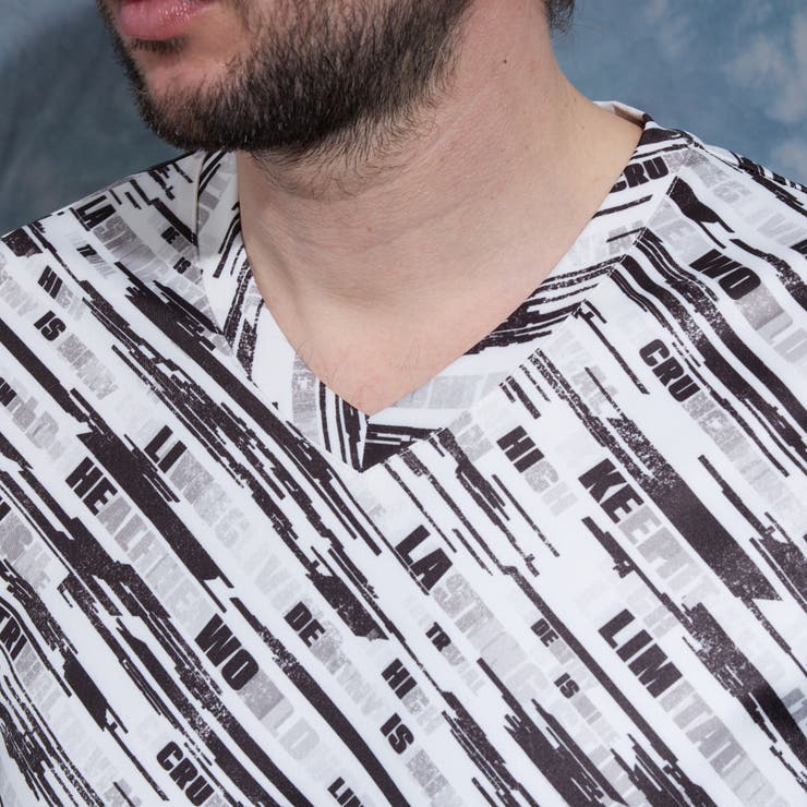 バイアスグラデーションロゴプリントVネック半袖Ｔシャツ | NICOLE | 詳細画像9 