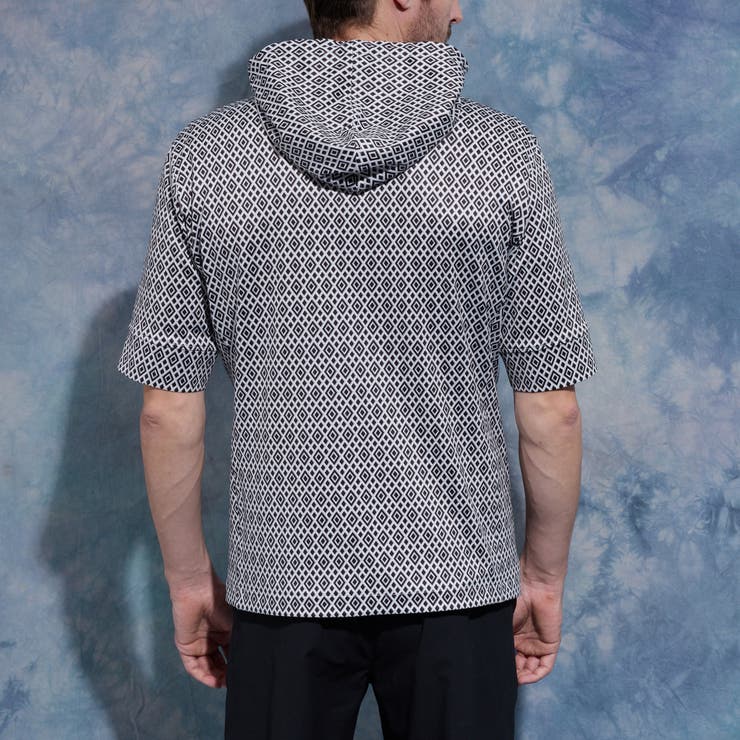 ジオメトリックプリント5分袖フードパーカー | NICOLE | 詳細画像7 