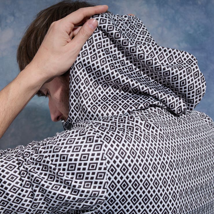 ジオメトリックプリント5分袖フードパーカー | NICOLE | 詳細画像9 