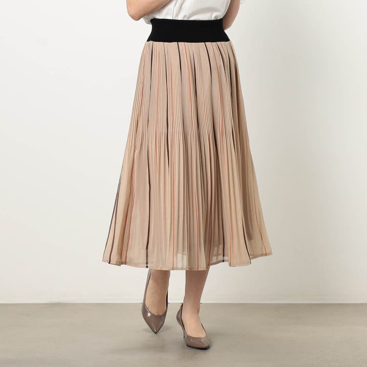 18ベージュ | 【WALDO】ストライプウエストリブスカート | NICOLE