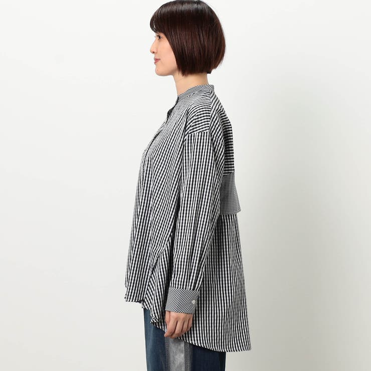 【WALDO】バックプリーツバンドカラーシャツ | NICOLE | 詳細画像5 