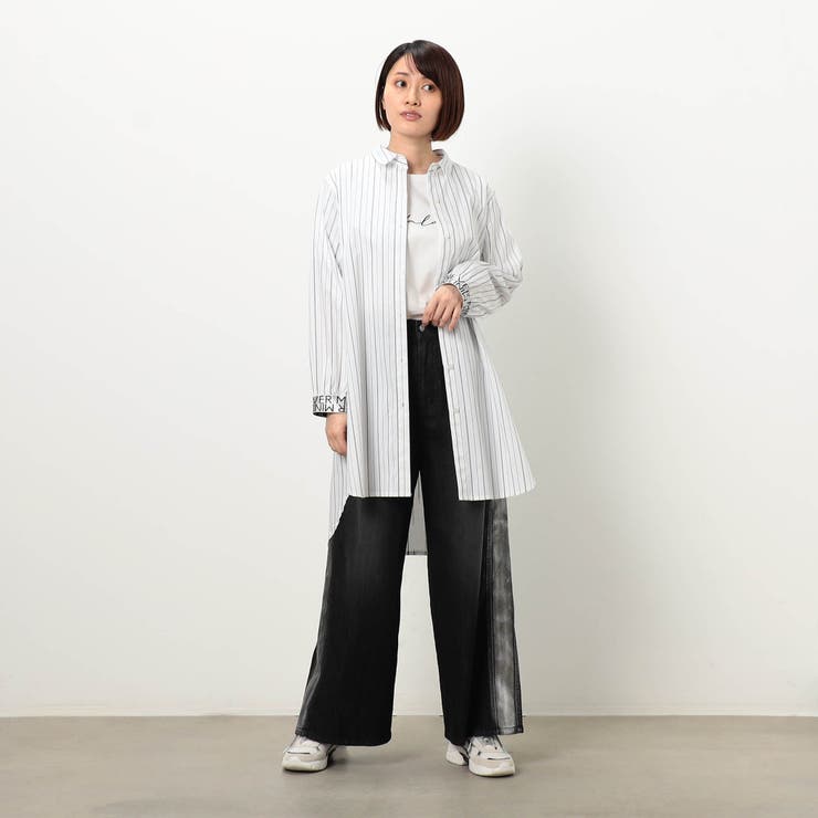 【WALDO】ストライプテープロゴ入りシャツ | NICOLE | 詳細画像2 