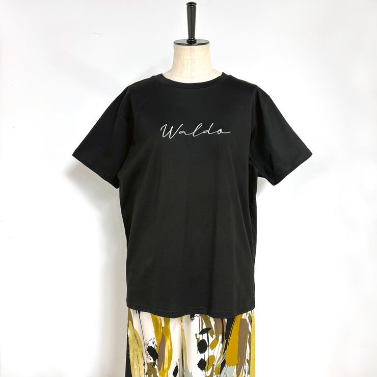 49ブラック | 【WALDO】刺繍ロゴ半袖Ｔシャツ | NICOLE