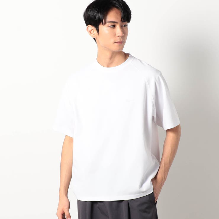 09ホワイト | 圧縮マイクロカノコラグランTシャツ | NICOLE