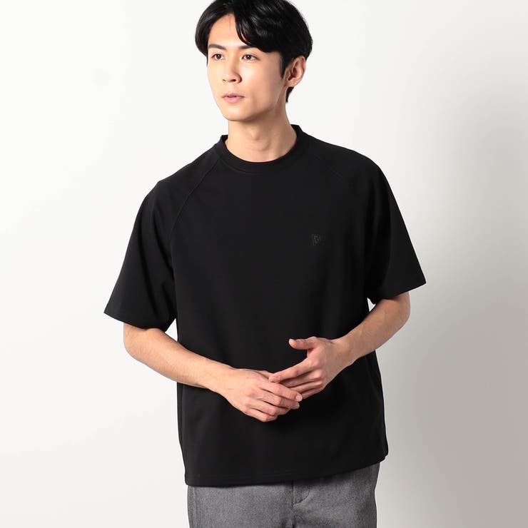 49ブラック | 圧縮マイクロカノコラグランTシャツ | NICOLE