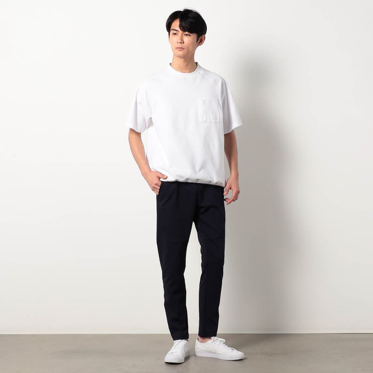 圧縮マイクロカノコ異素材切り替えTシャツ | NICOLE | 詳細画像2 