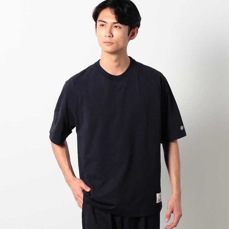 67ネイビー | 【DISCUS別注】ドットメッシュラグランTシャツ | NICOLE