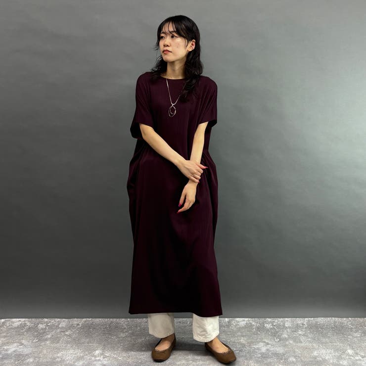 ランダムリブ素材ゆったりワンピース | NICOLE | 詳細画像15 