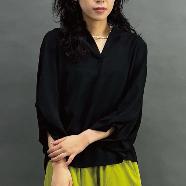 49ブラック | タックパフブラウス | NICOLE