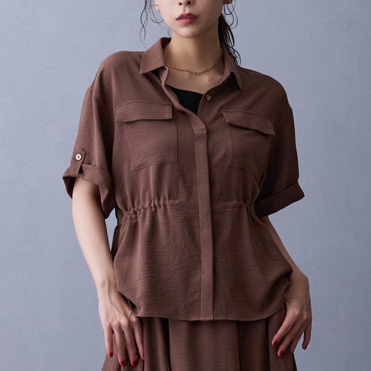 ウエストドロスト半袖シャツ | NICOLE | 詳細画像1 