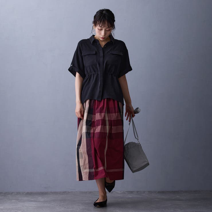 ウエストドロスト半袖シャツ | NICOLE | 詳細画像12 