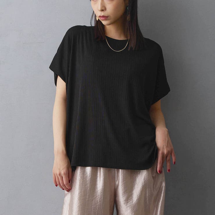 49ブラック | ランダムリブプルオーバー | NICOLE