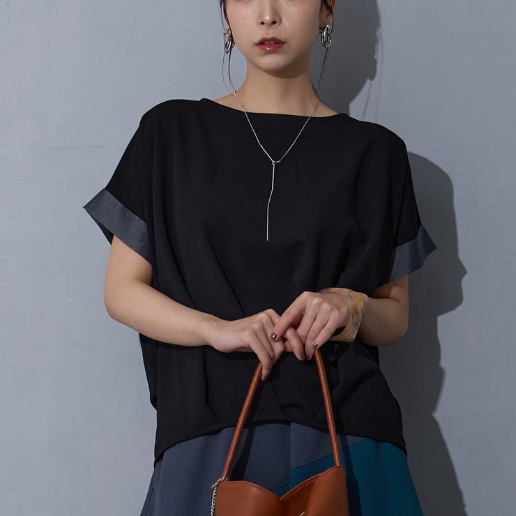 49ブラック | 裾タックTEE | NICOLE