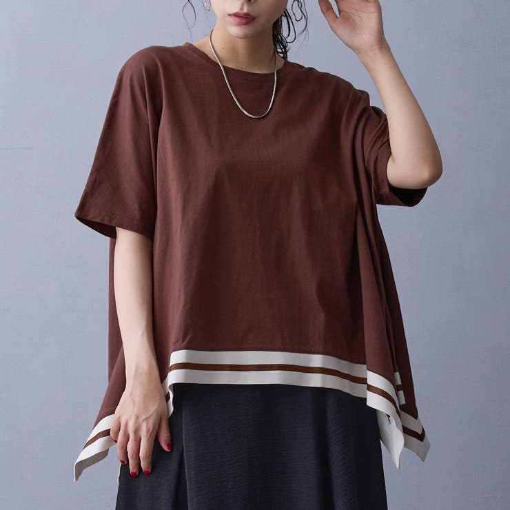 13ブラウン | ハンカチヘムTシャツ | NICOLE