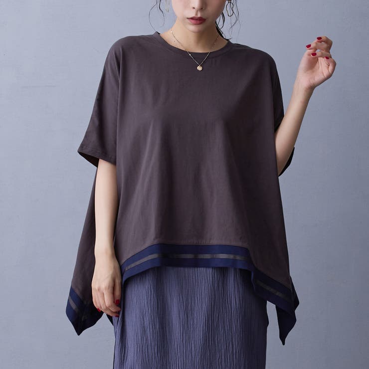 39チャコールグレー | ハンカチヘムTシャツ | NICOLE