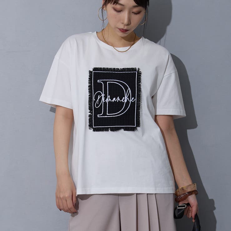 28オフホワイト | 刺繍デザインTシャツ | NICOLE