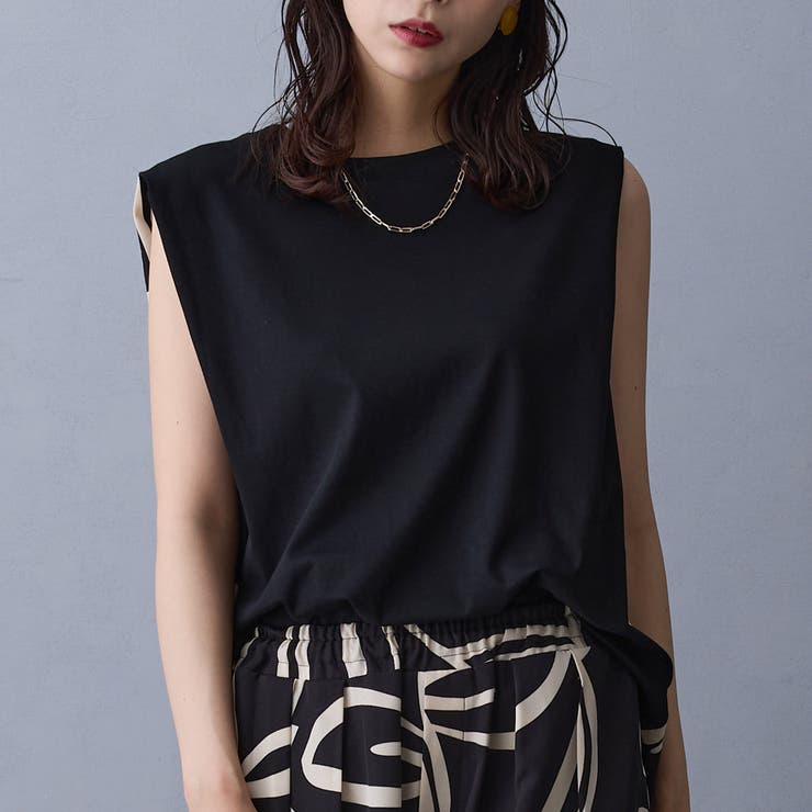 バック柄プリントスリーブレスTシャツ | NICOLE | 詳細画像1 