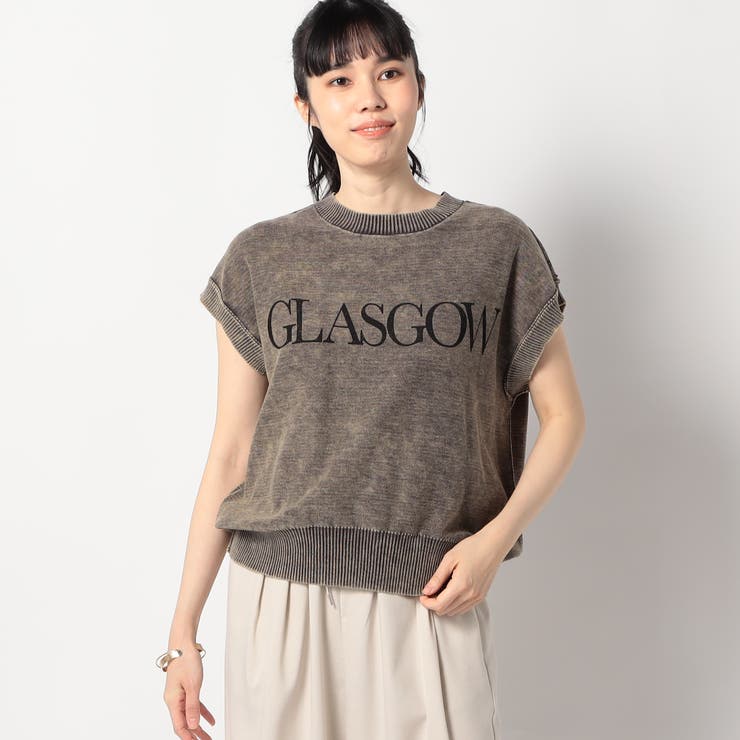 39チャコールグレー | ケミカルウォッシュロゴベスト | NICOLE