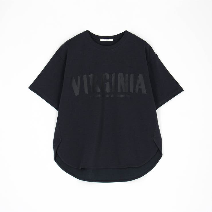 39チャコールグレー | 手書き風ロゴ ラウンドヘムTシャツ | NICOLE