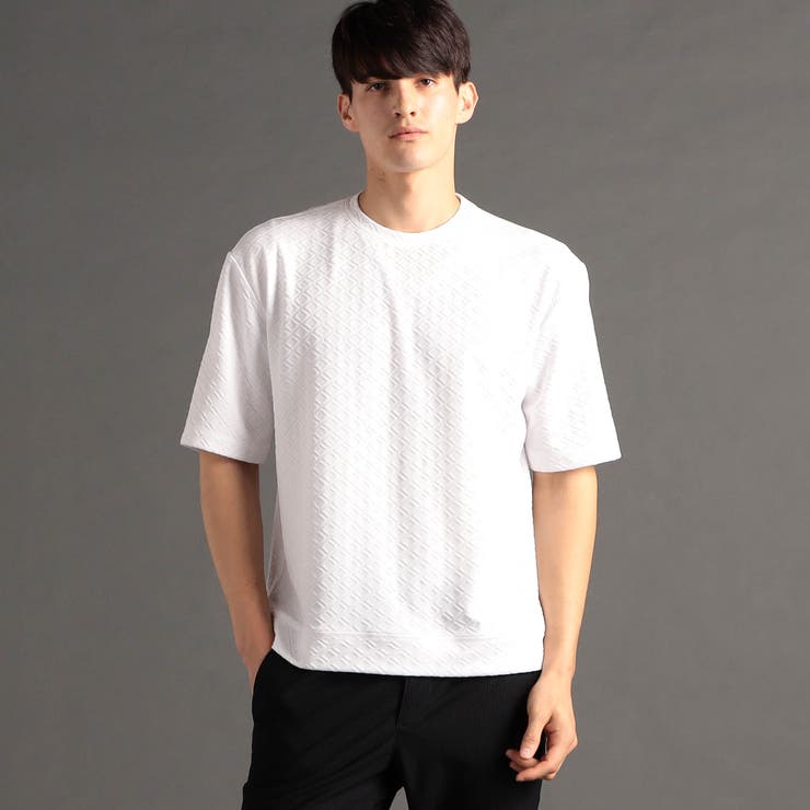 グラフィックジャカード クルーネックTシャツ[品番：NICW0006757