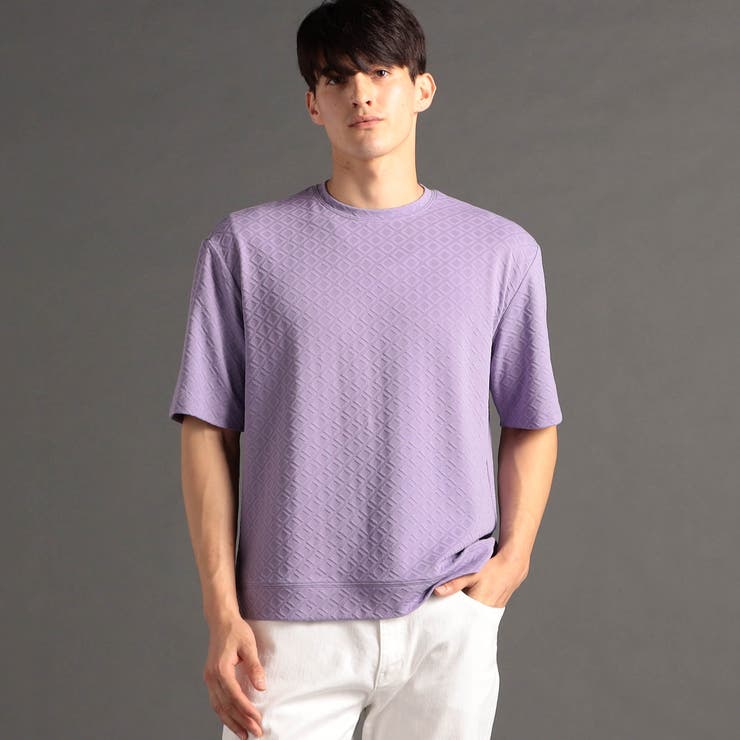 グラフィックジャカード クルーネックTシャツ[品番：NICW0006757