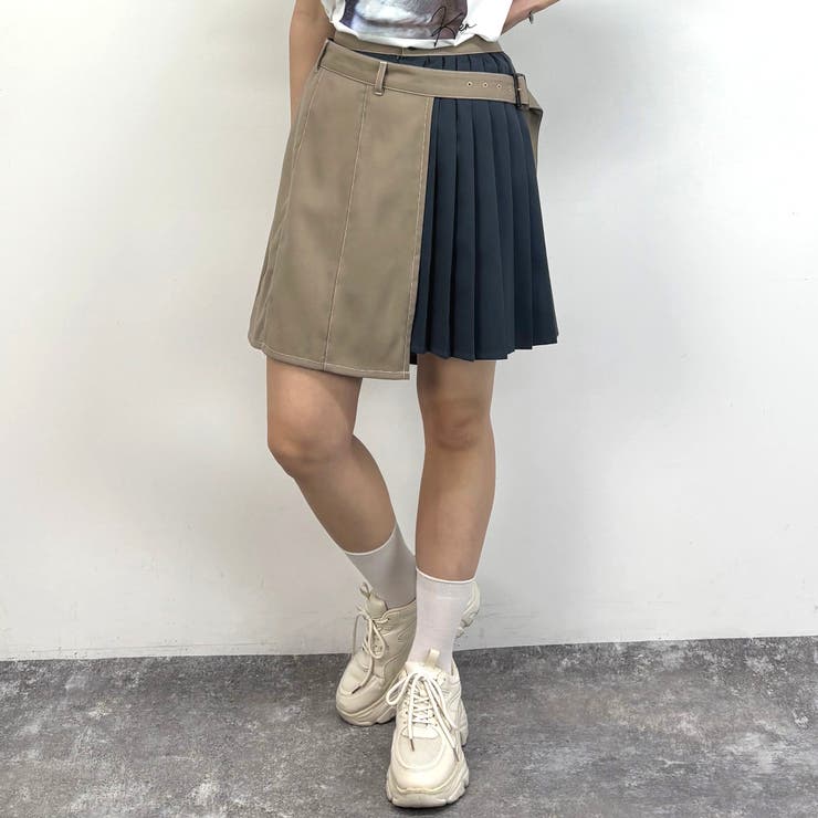 18ベージュ | ラッププリーツスカート | NICOLE