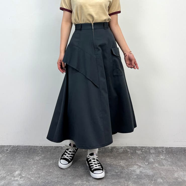 60ブルー | トレンチアシメスカート | NICOLE
