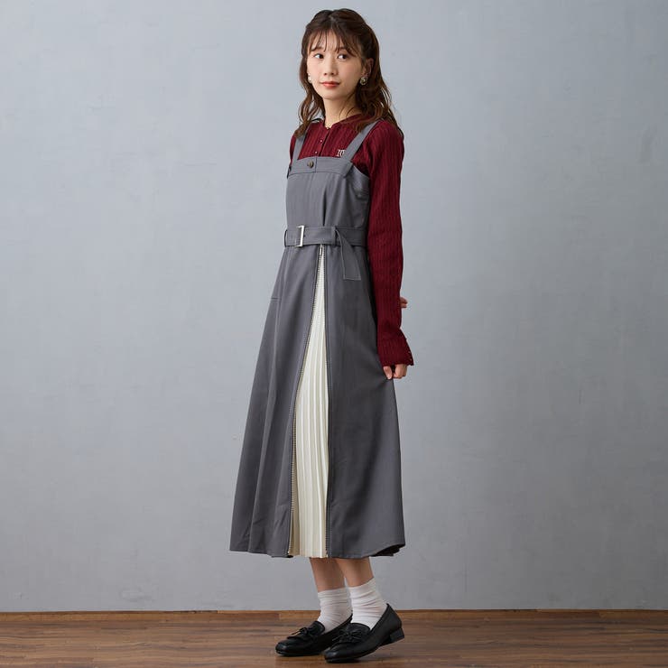 19ライトグレー | ファスナースリットジャンパースカート | NICOLE