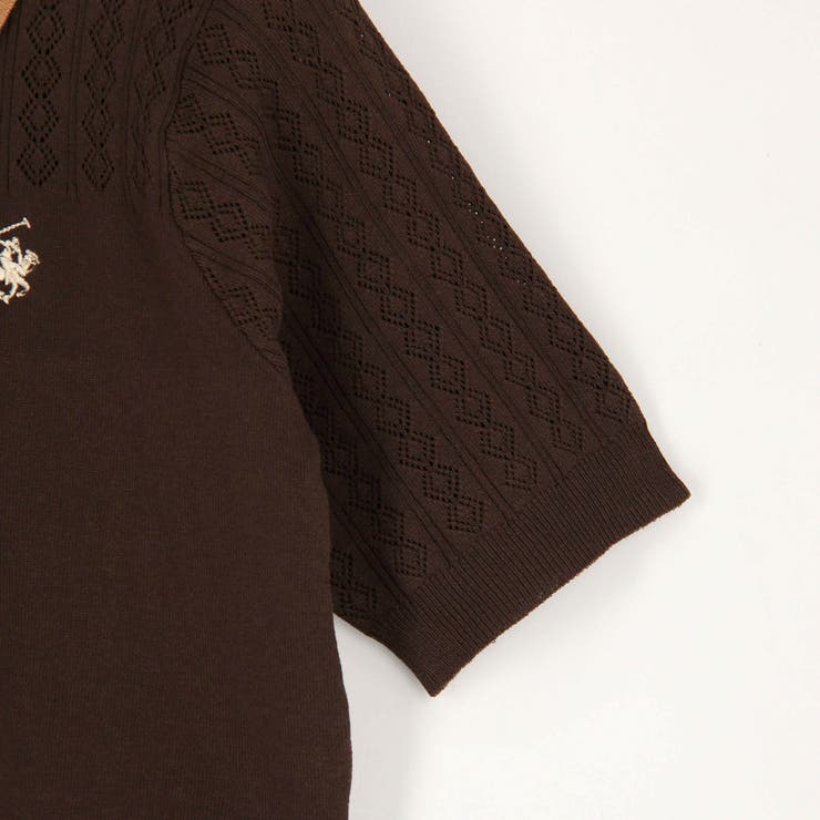 【BEVERLY HILLS POLO CLUB】透かし編みニットポロシャツ | NICOLE | 詳細画像15 