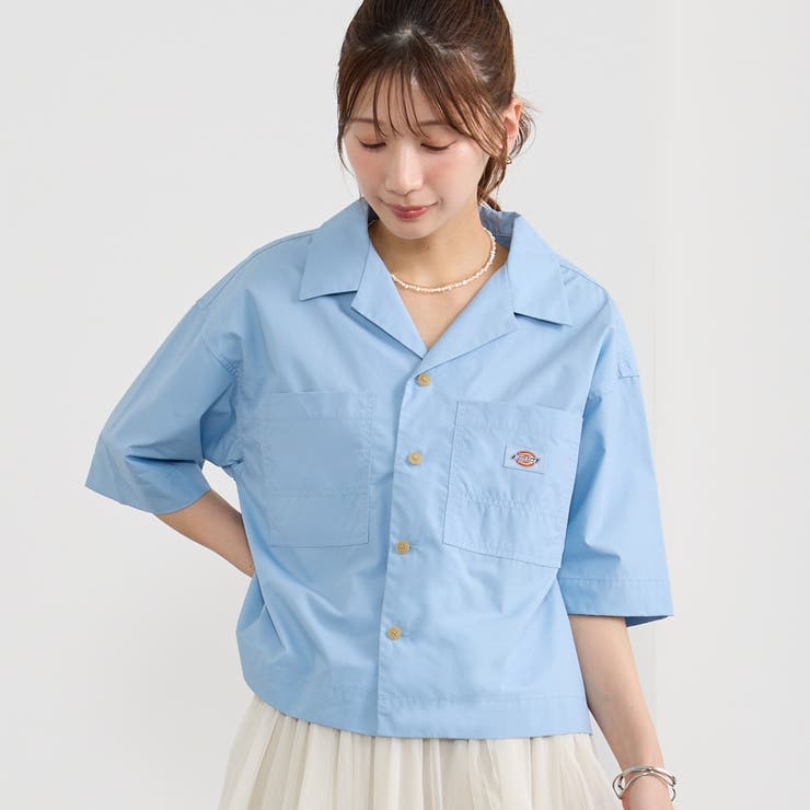 【Dickies】オープンカラークロップドシャツ | NICOLE | 詳細画像1 