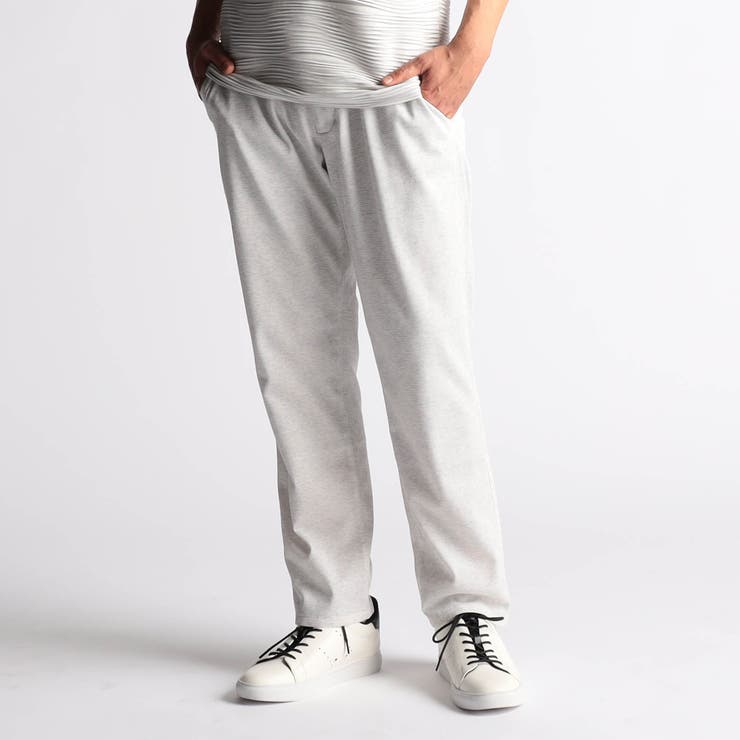 19ライトグレー | バーズアイカノコ 8分丈イージーパンツ | NICOLE