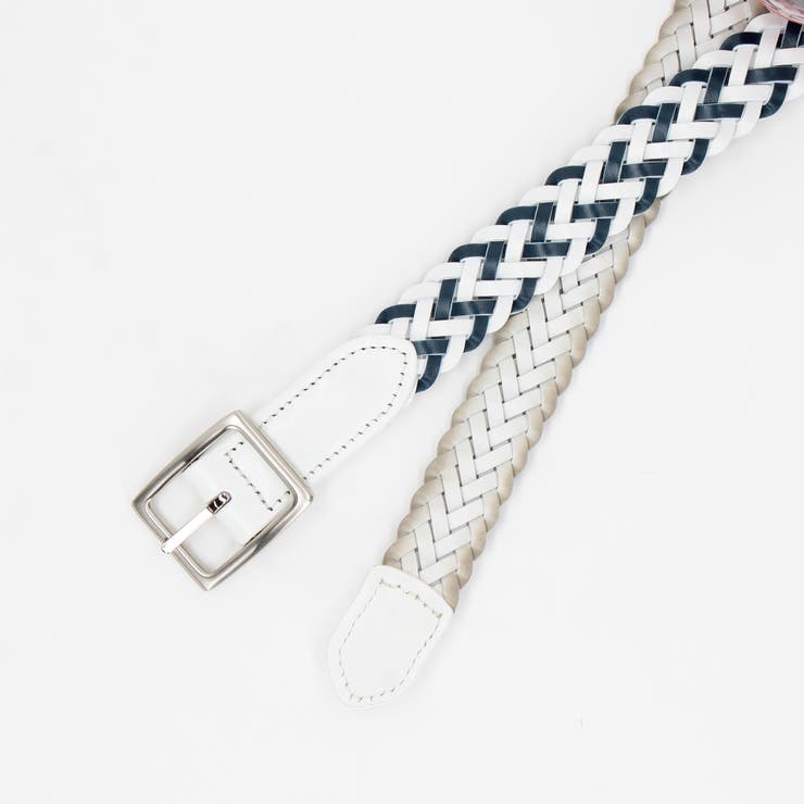 09ホワイト | リバーシブルメッシュベルト | NICOLE