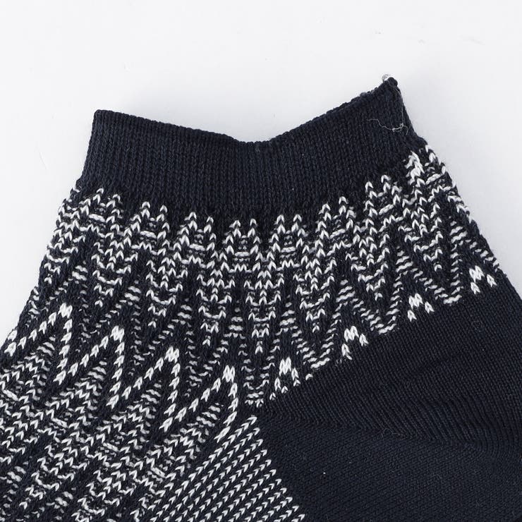 シェブロン×ロゴジャカード ショートソックス | NICOLE | 詳細画像3 