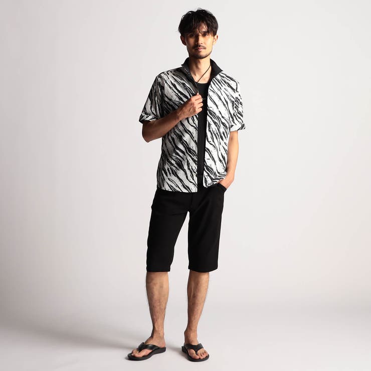 アラカルトプリント半袖スタンドシャツ | NICOLE | 詳細画像2 