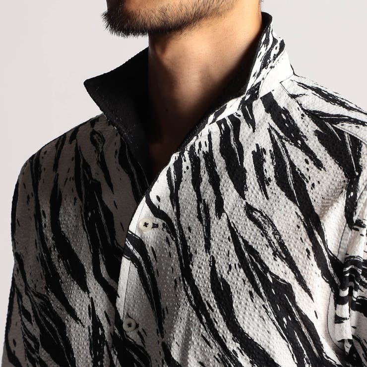 アラカルトプリント半袖スタンドシャツ | NICOLE | 詳細画像8 