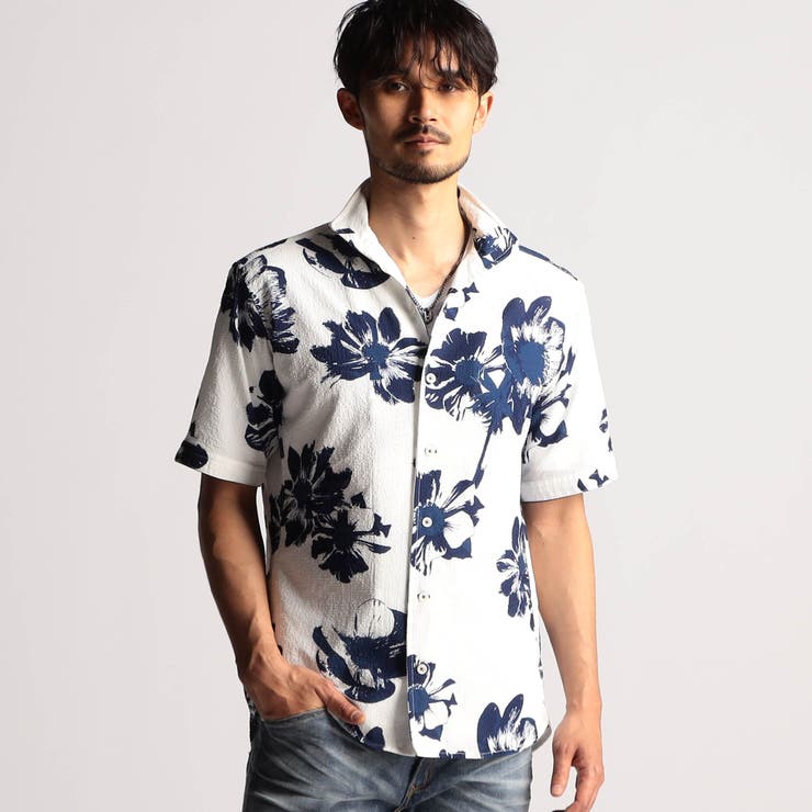 93その他4 | アラカルトプリント半袖スタンドシャツ | NICOLE