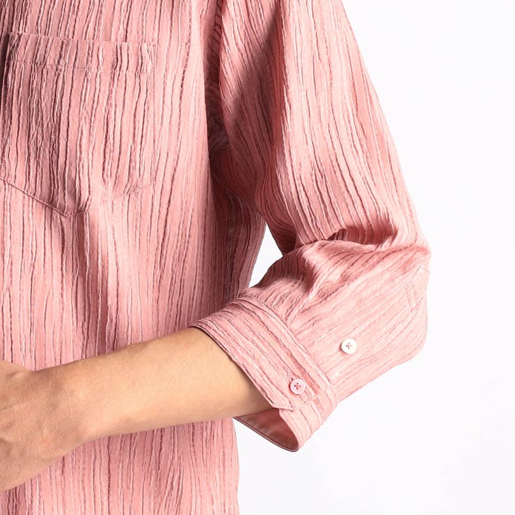 カラープリーツ7分袖スタンドカラーシャツ | NICOLE | 詳細画像13 