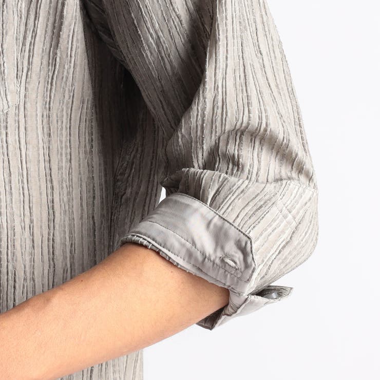 カラープリーツ7分袖スタンドカラーシャツ | NICOLE | 詳細画像16 