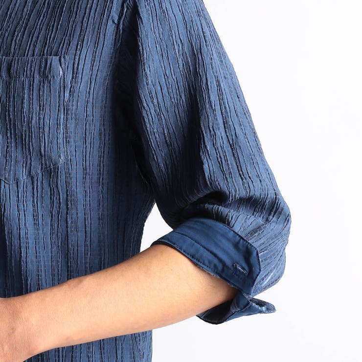 カラープリーツ7分袖スタンドカラーシャツ | NICOLE | 詳細画像19 