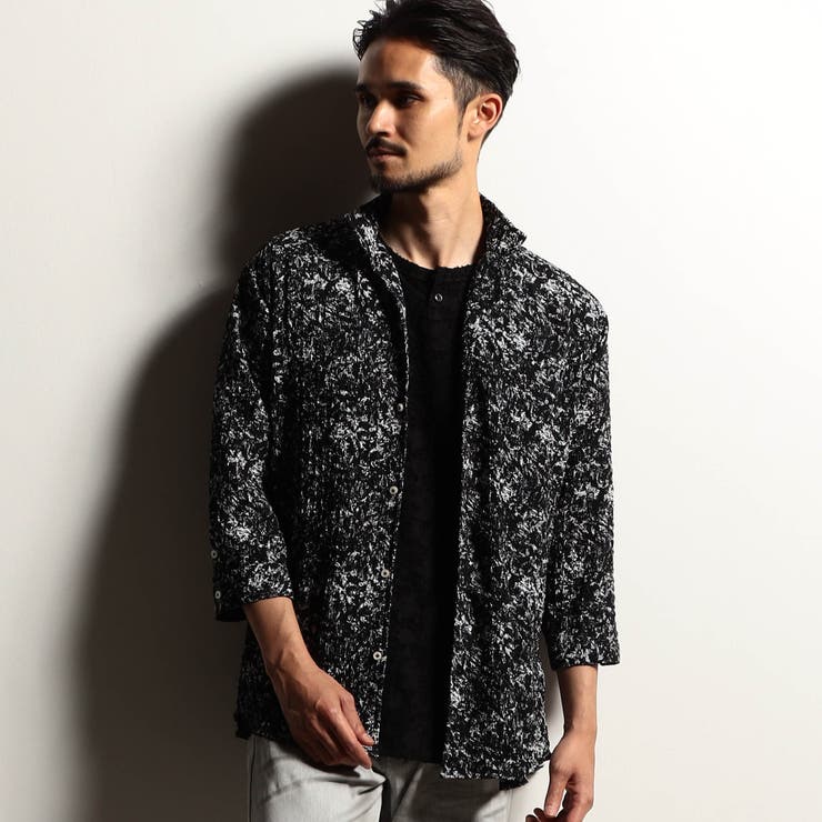 49ブラック | 【RIELABO】アラカルトワッシャープリントシャツ | NICOLE