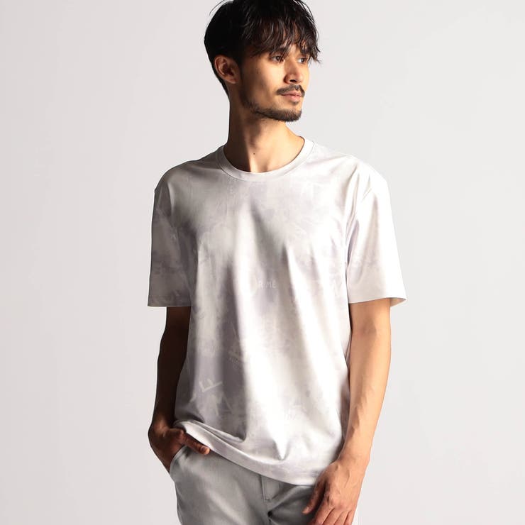 19ライトグレー | 総柄プリント半袖Ｔシャツ | NICOLE