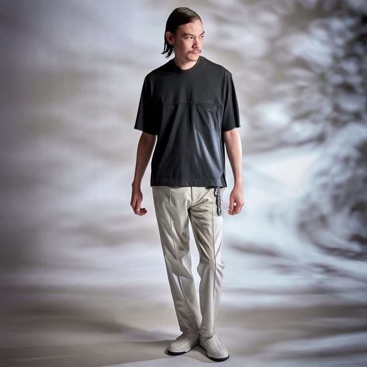RIELABO】シルク混ストレッチスムースTシャツ[品番