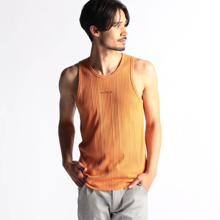 10オレンジ | ランダムテレコ・メランジ天竺タンクトップ | NICOLE