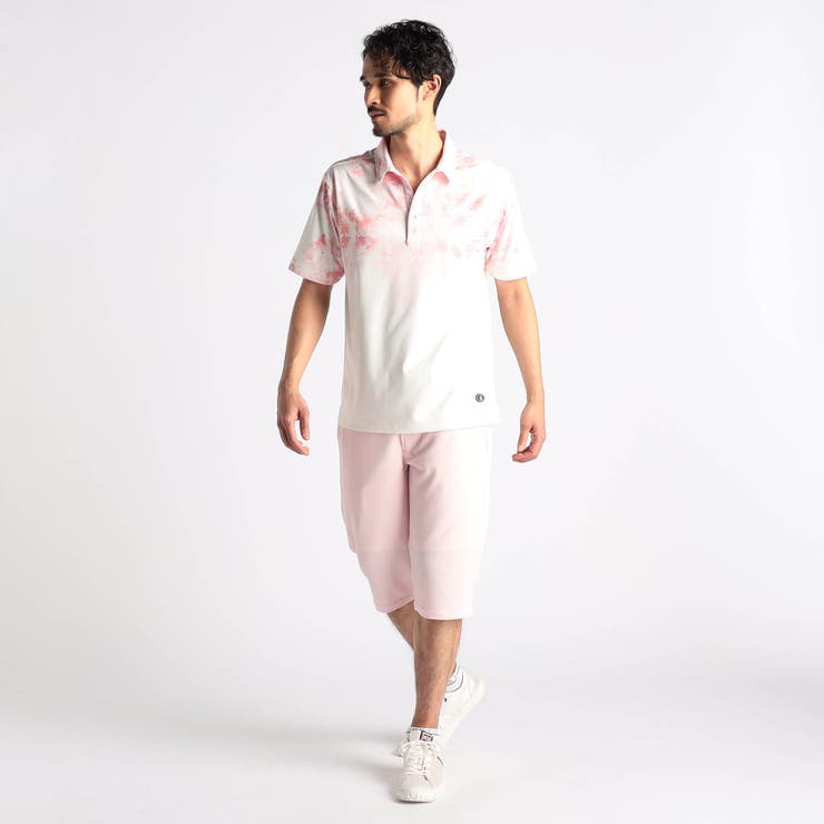 NICOLE SPORTS】ムラ柄スキッパーポロシャツ[品番：NICW0006733